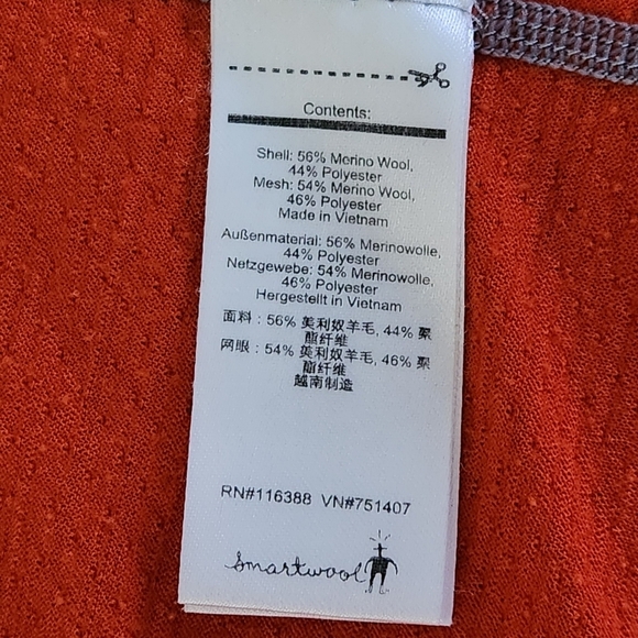 SMARTWOOL short sleeve shirt men's base layer merino blend orange size small - Picture 7 of 11